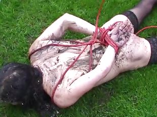 udendørs, hardcore, tysk, deepthroat, bdsm, strømper, fetish, bondage, dominans, brunette