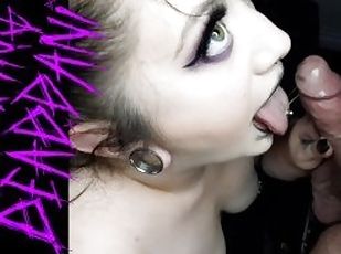 rumpe, store-pupper, amatør, babes, blowjob, deepthroat, pov, goth, suging