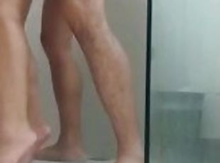 bañando, cuatro-patas, público, amateur, babes, chorro-de-corrida, ducha, hotel, realidad