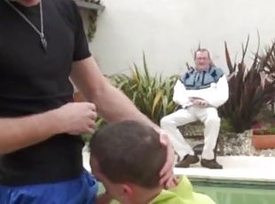 two sexy fench twinks fucking outdoor for older perver daddy for fi...