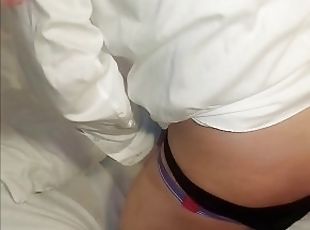 MissLexiLoup hot curvy ass young female trans jerking off coed pant...