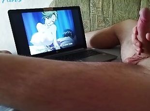 College Guy Watching Uncensored Hentai While Jerking Off With Sexy ...