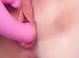Fucking my pussy with rabbit vibrator - close-up solo female mastur...