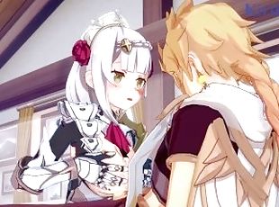 Noelle and Aether have intense sex in the bedroom. - Genshin Impact...
