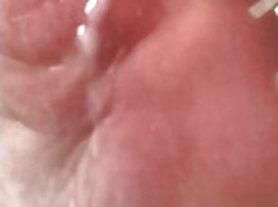 Feet on cum, Alpha Fetish Master makes two spit. Drool, cum, foot f...