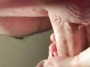 amatør, blowjob, milf, deepthroat, kveling, brunette, pikk, suging