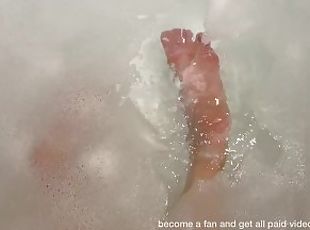 badning, amatør, fødder, blond, fetish, solo, våd, tæer