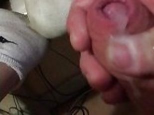 masturbation, orgasme, amateur, ejaculation-sur-le-corps, énorme-bite, branlette, française, sale, ejaculation, sperme