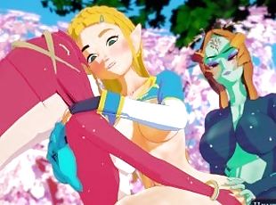 The Legend of Zelda is fucked (Double Penetration Futanari) by Prin...