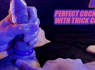 (ASMR) Guy edges his perfect wet oiled cock with intense cumshot / ...