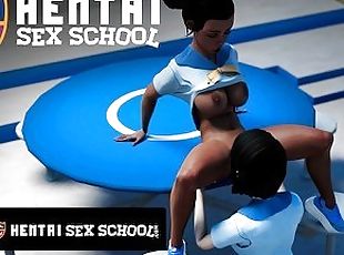 HENTAI SEX UNIVERSITY - Horny Hentai Students Practice Lesbian Sex ...