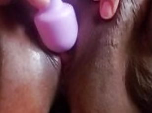 masturbācija-masturbation, orgasms, sieva, amatieris, melns-ebony, spēļmanta, bbw, dubultais, vīrs, sperma