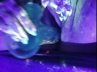 BBW Pussy Squirting Under a Black Light