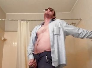Stroking my Dick and Having an Orgasm with My Testicles Squeezed Th...