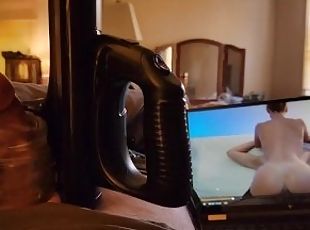 Watching Pornhub while playing with my favorite toy. Intense male o...