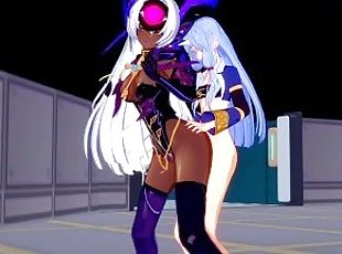 T-elos and Suzuka-Hime have intense futanari sex - Xenosaga & SRW O...