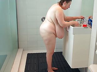 الاستحمام, كبيرة-الثدي, تجميع, سمينة-و-جميلة, سمينة, دش, سولو, سمراء, ثدي-ذابل