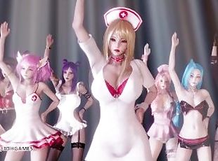 [MMD] Brown Eyed Girls - Abracadabra Hot Kpop Dance Ahri Akali Kais...