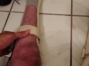 Paraplegic Taking Off Leg Braces - Red Marks From Straps