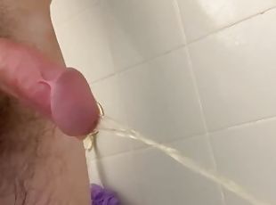 bañando, meando, público, amateur, adolescente, ducha, a-solas