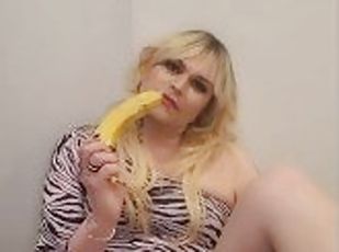 Skylar Lux - Transgender - Desperate for dick, moaning and BANANA F...