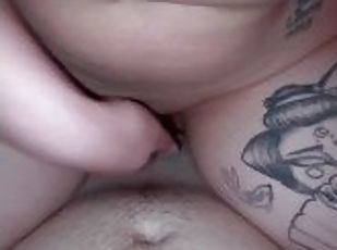 amateur, babes, maison, couple, salope, point-de-vue, réalité, tatouage, bite, petits-seins