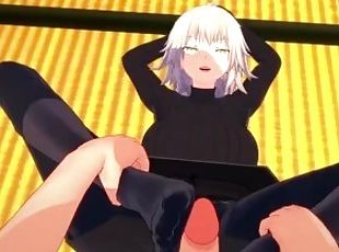 dilettant, füße, gesichtspunkt, blondine, anime, hentai