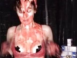 Irish BDSM Brat pours 1KG of custard over herself & feeds you straw...