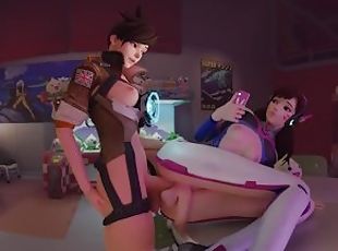 Futa Tracer Fucks D.Va in Arcade Hall with sound