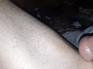 Slowly teasing throbbing cock