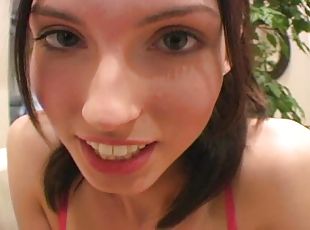 Sophie Crus fondles her body and licks lips in front of the webcam
