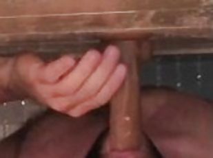 Solo Male Shower Masturbation With A Suction Cup Dildo Blowjob At T...
