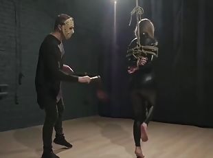 bdsm, fetish, latex, kvælning, bondage, brunette