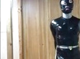 Fetish slave/latex pony girl daily training, getting used to some m...