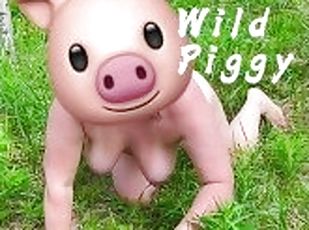 A NAKED PIG, CRAWLING ON THE LAWN, GRUNTING. PUT DANDELIONS IN HER ...