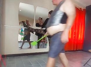 The choreographer scolds an adult ballerina, makes her suck cock, f...