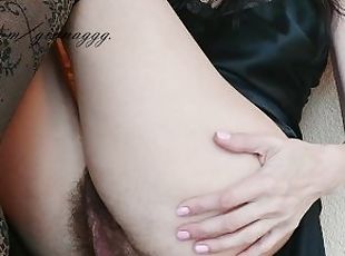 poilue, masturbation, chatte-pussy, russe, milf, maman, pieds, bas, horny, mère