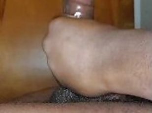 Sideview BBC cumshot ???? with the left hand ????! I was horny ????...