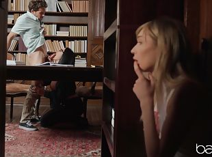 Bisexual sex at the library with hot girl is memorable for Mackenzie Moss