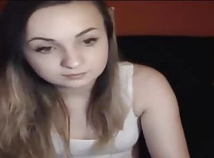 Innocent teen having her first time on cam and she loves it.