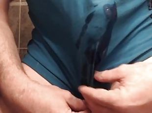 Uncut Cock Getting hard and piss