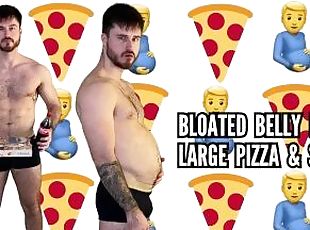 gay, fetichista, a-solas, pizza, gigante