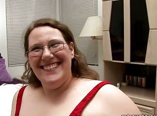 Busty BBW Geek In Glasses Gets Laid By Horny Fucker