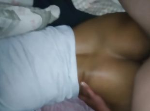 buntut, amateur, dubur, perempuan-afrika, zakar-besar, interracial, creampie, gempal