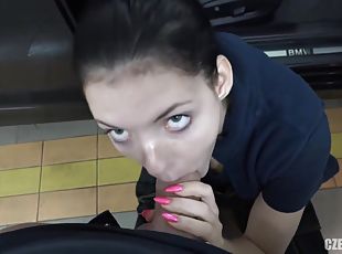 pov, facial, kåt, tjekkisk, brunette