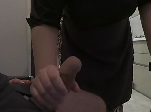 Caught jerking off looking at my huge ass Hijab Maid