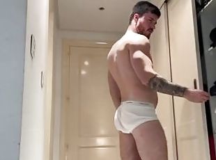 gay, fetiche, sozinho, ginásio, gigante, exercício