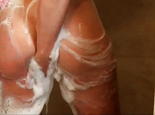 pantat, mandi, jenis-pornografi-milf, barang-rampasan, mandi-shower, seorang-diri