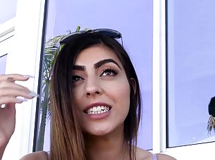 Doggy style chair fuck & POV cock sucking with teen Audrey Royal