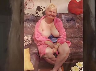 masturbation, mature, granny, maison, belle-femme-ronde